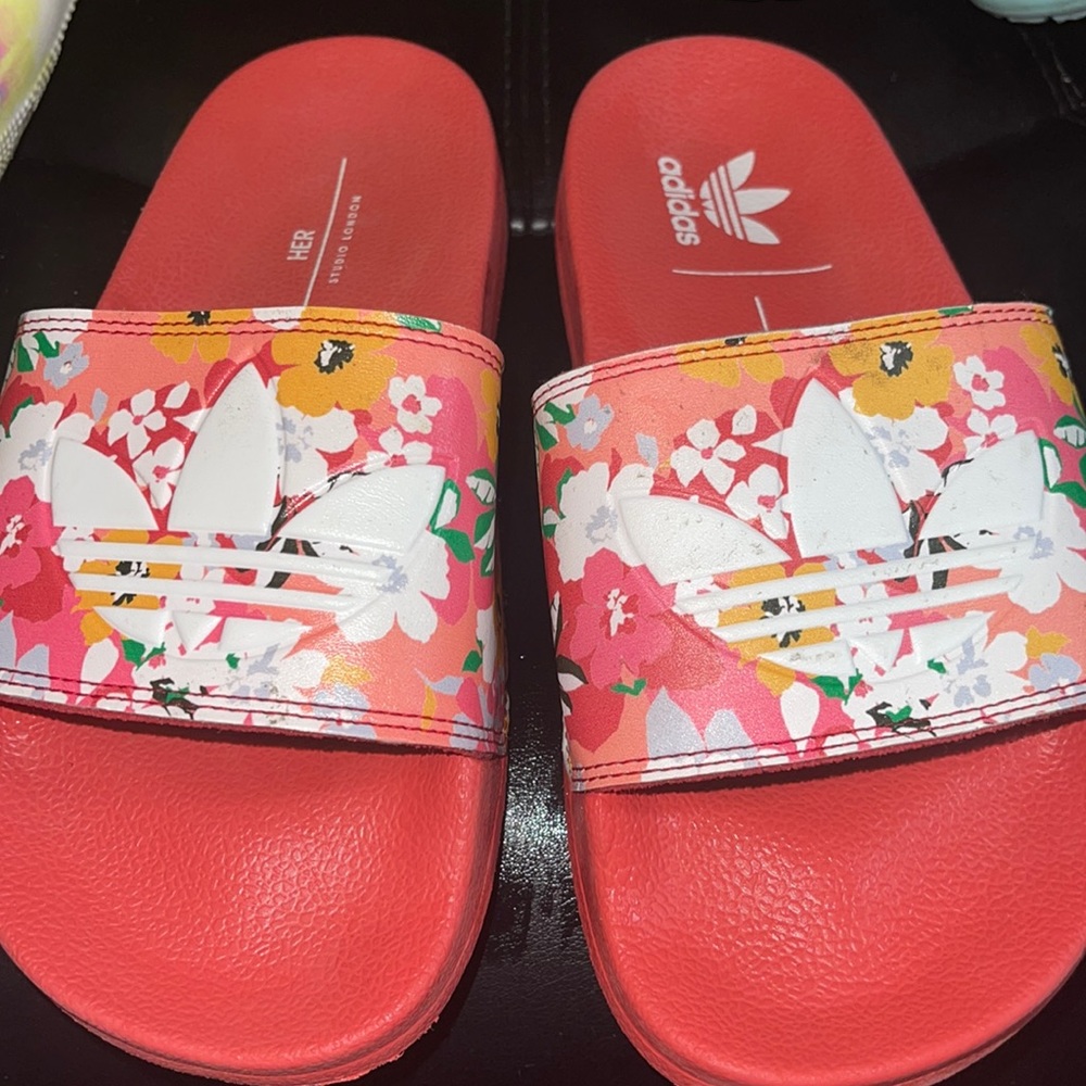 Adidas Adilette Lite HER Studio "Hazy Rose/White" Grade School Girls' Slide💖